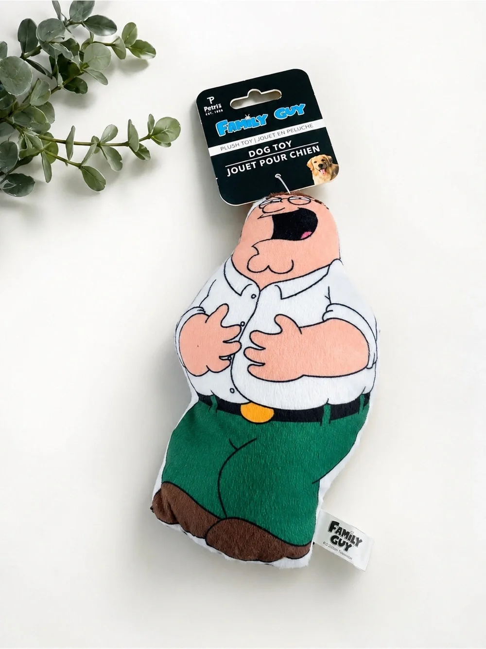 Family Guy Peter Griffin Plush Dog Toys - Green, White, Peach